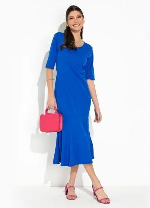 Rosalie - Vestido Azul Royal com Babado - ROSALIE