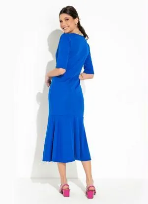 Rosalie - Vestido Azul Royal com Babado - ROSALIE