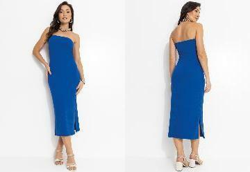 Vestido Azul Royal em Canelada