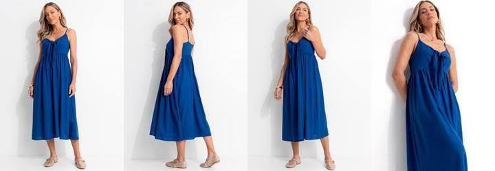 Vestido Azul Royal em Linho