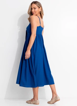 Quintess - Vestido Azul Royal em Linho - QUINTESS