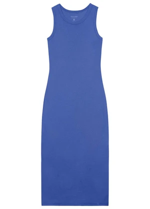 Malwee - Vestido Azul Royal Justo Mídi em Ribana - MALWEE