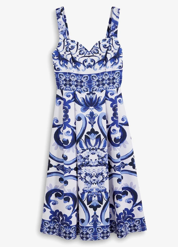 Quintess - Vestido Azulejo em Malha Fria 6