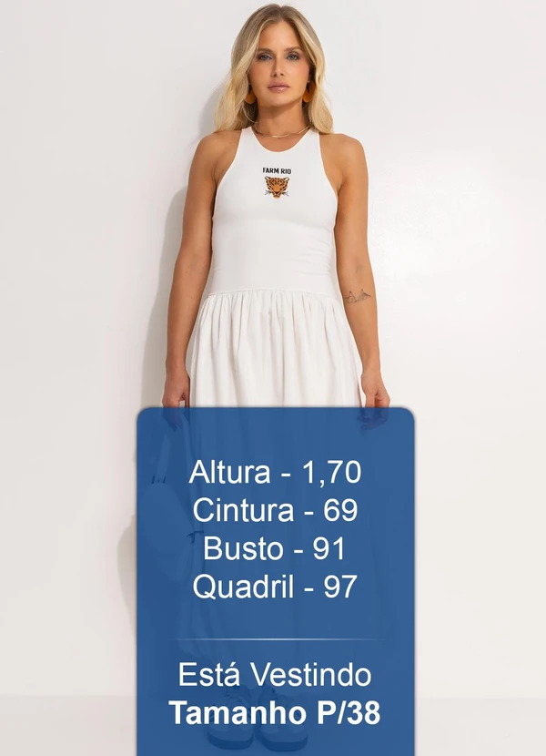 Farm - Vestido Balonê Bordado Banana Off White 6