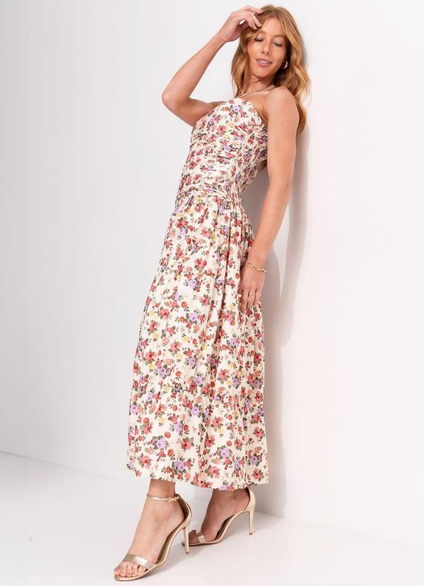 Farm - Vestido Balonê Buquê Romântico Bege 3