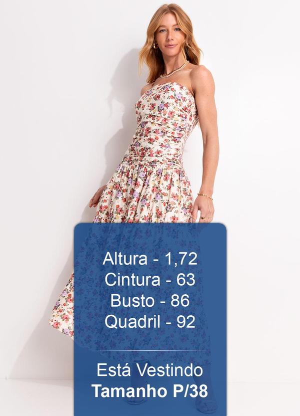 Farm - Vestido Balonê Buquê Romântico Bege 5