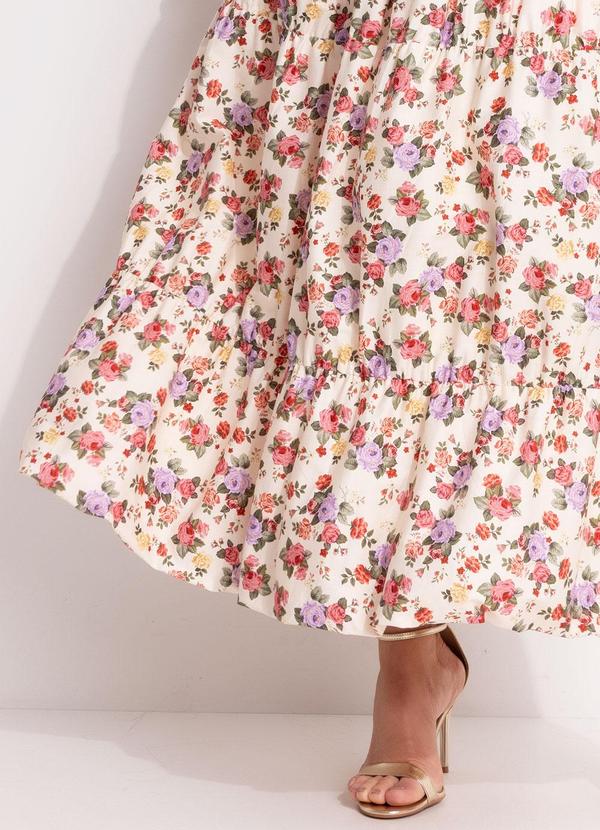 Farm - Vestido Balonê Buquê Romântico Bege 7