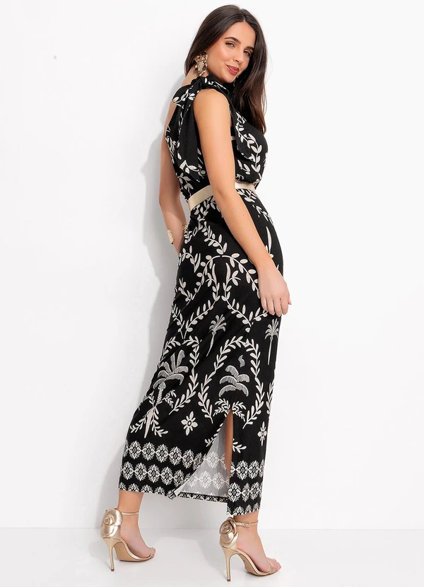 Quintess - Vestido Barrado Coqueiros em Malha de Viscose 2