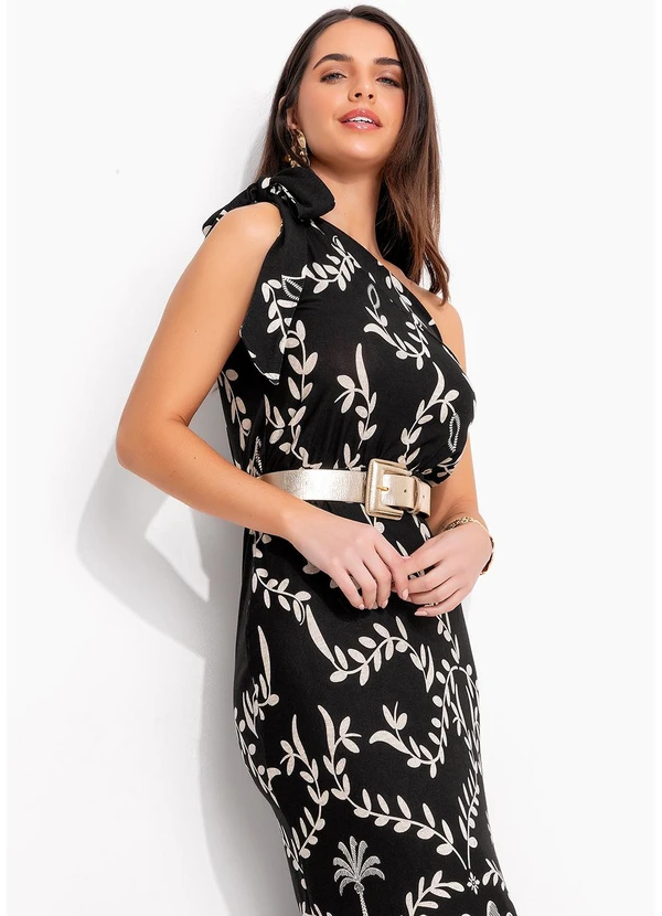 Quintess - Vestido Barrado Coqueiros em Malha de Viscose 3