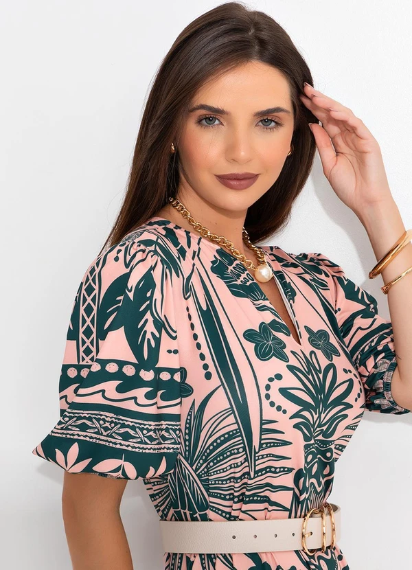 Quintess - Vestido Barrado Coqueiros em Malha Fria 6