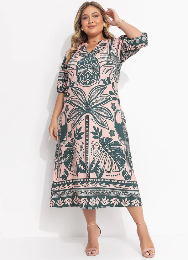 Quintess - Vestido Barrado Coqueiros em Malha Fria 5