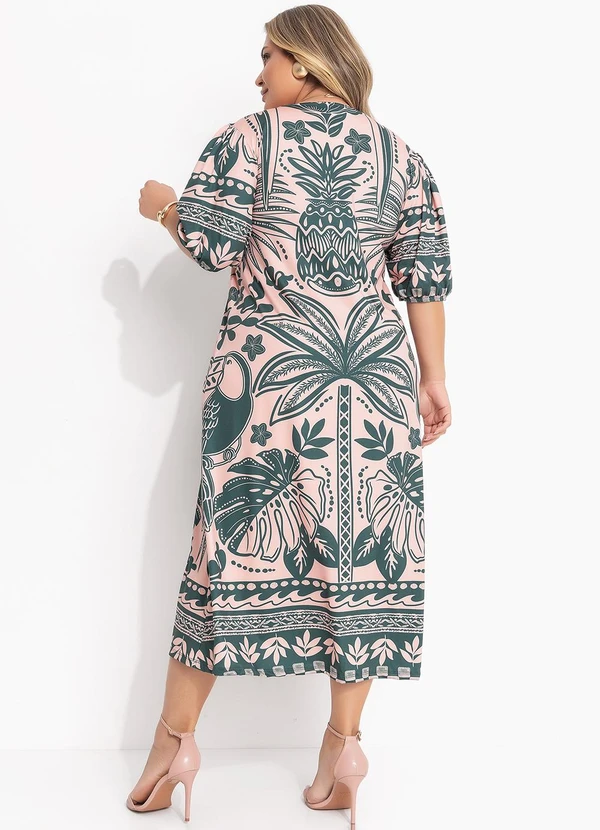 Quintess - Vestido Barrado Coqueiros em Malha Fria 3