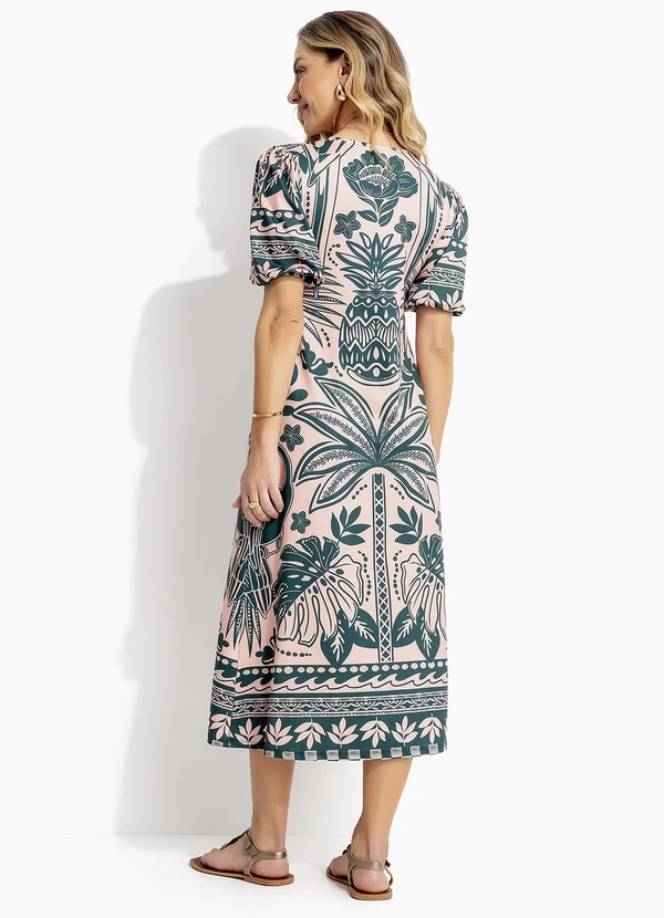 Quintess - Vestido Barrado Coqueiros em Malha Fria 15