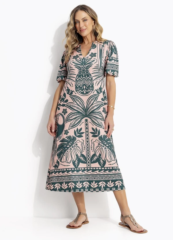 Quintess - Vestido Barrado Coqueiros em Malha Fria 12