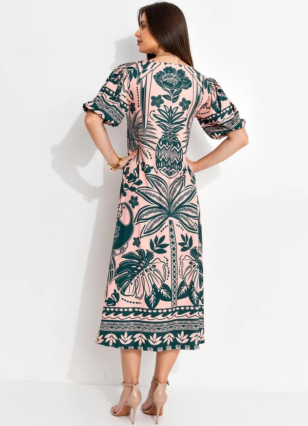 Quintess - Vestido Barrado Coqueiros em Malha Fria 10