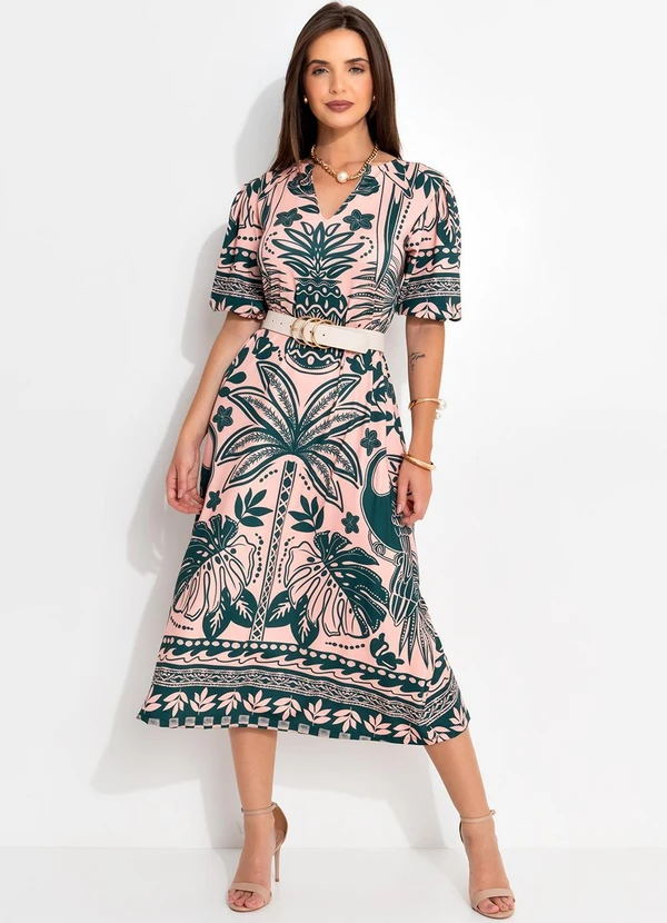 Quintess - Vestido Barrado Coqueiros em Malha Fria 8