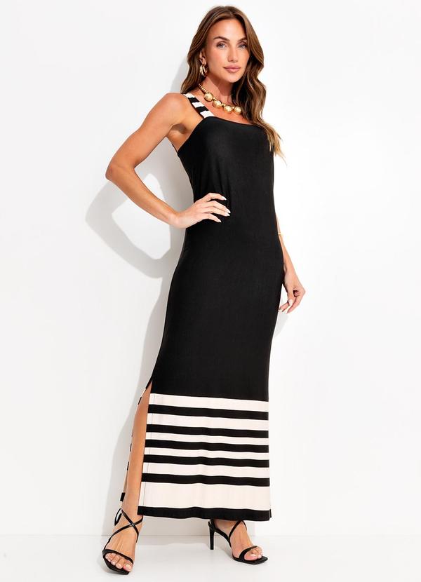 Quintess - Vestido Barrado Listras em Malha de Viscose 4