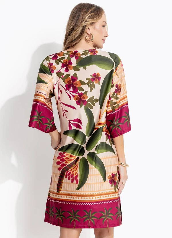 Quintess - Vestido Barrado Tropical em Malha Fria 2