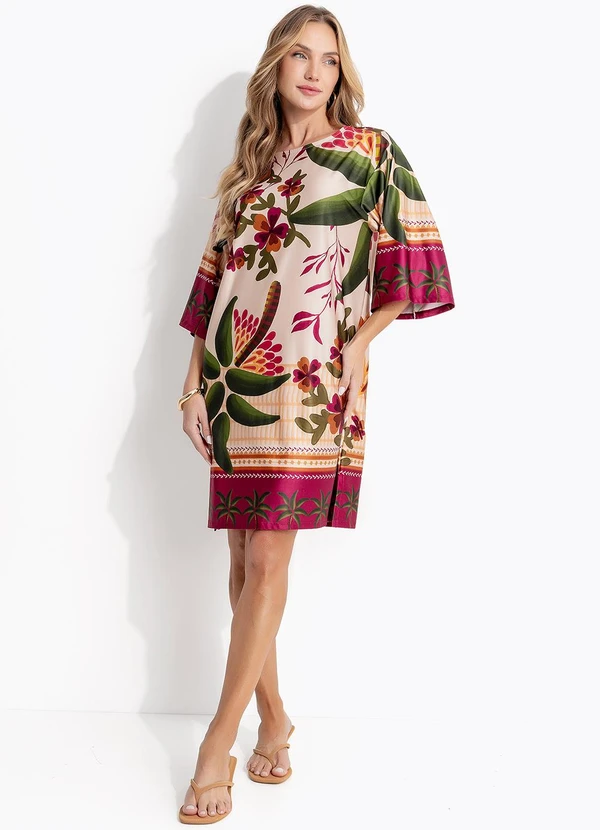 Quintess - Vestido Barrado Tropical em Malha Fria 5