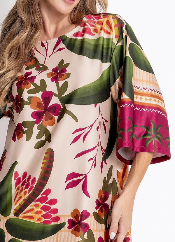 Quintess - Vestido Barrado Tropical em Malha Fria 8