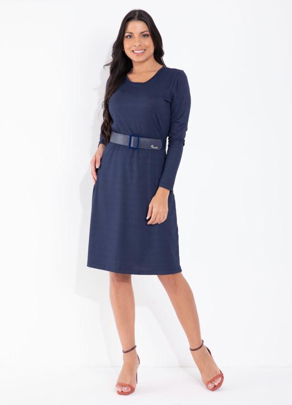 Queima Estoque - Vestido Básico Azul Royal Moda Evangélica 3