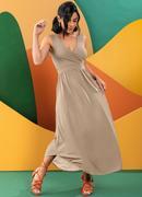 Vestido Bege Claro em Malha de Viscose