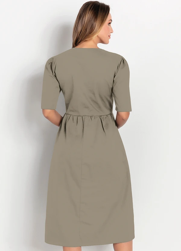 Rosalie - Vestido Bege com Bolsos 2