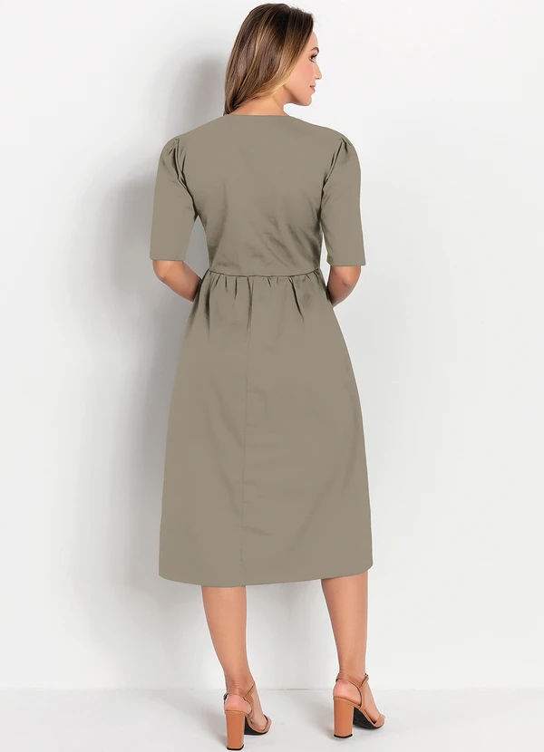 Rosalie - Vestido Bege com Bolsos 4