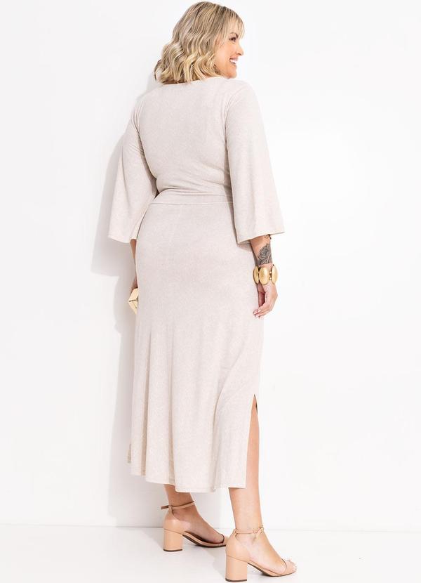 Quintess - Vestido Bege em Malha de Viscose 6