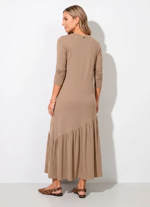 Quintess - Vestido Bege em Malha de Viscose - QUINTESS