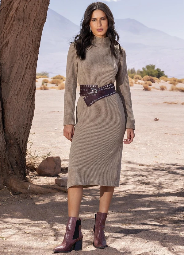 Quintess - Vestido Bege em Tricô 2