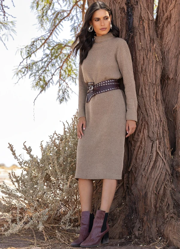 Quintess - Vestido Bege em Tricô 7