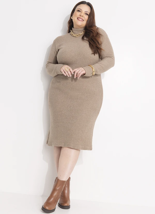 Quintess - Vestido Bege em Tricô 10