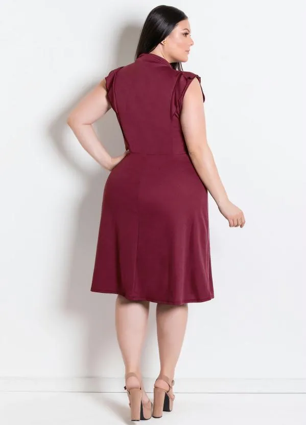 Rosalie - Vestido Bordô com Gola Laço 10