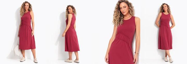Vestido Bord� em Malha de Algod�o