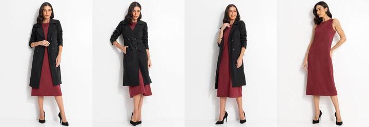 Vestido Bord� em Malha Suede Encorpada