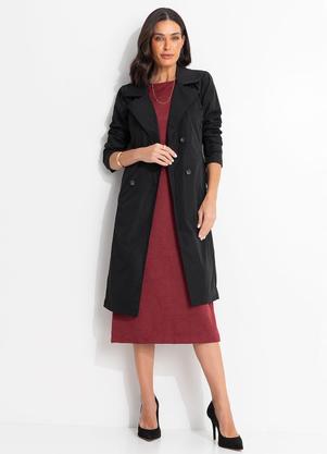 Vestido (Bord�) em Malha Suede Encorpada