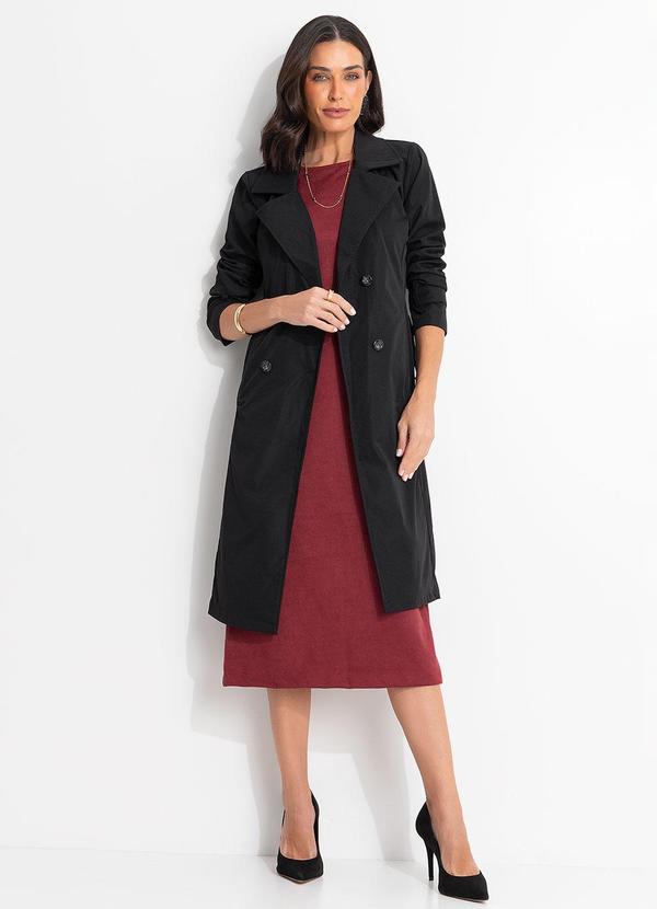 Vestido (Bord�) em Malha Suede Encorpada