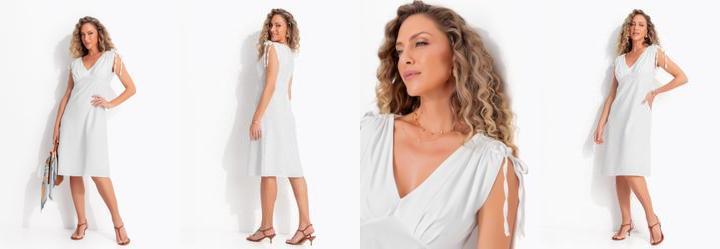 Vestido Branco em Tecido de Alfaiataria