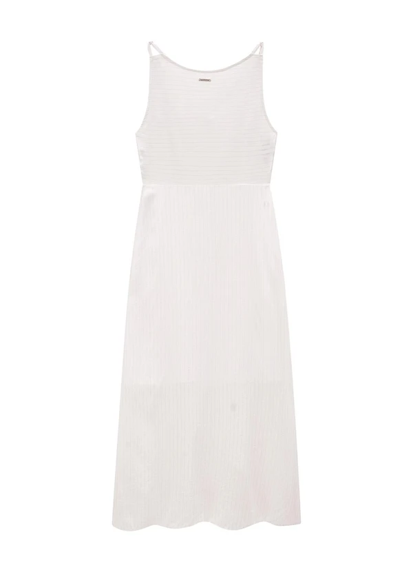 Enfim - Vestido Branco Mídi Assimétrico com Lurex 2