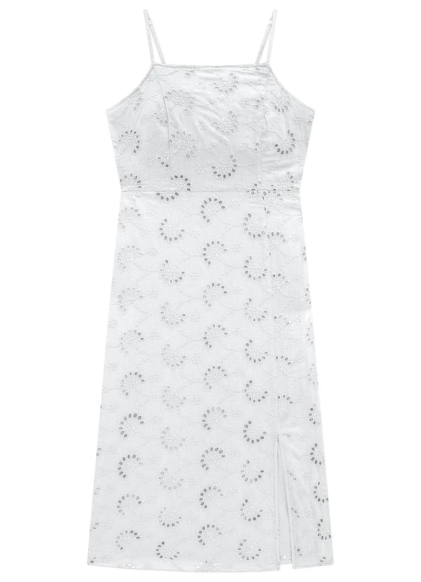 Enfim - Vestido Branco Mídi em Laíse