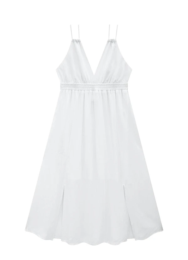 Enfim - Vestido Branco Mídi Evasê 3
