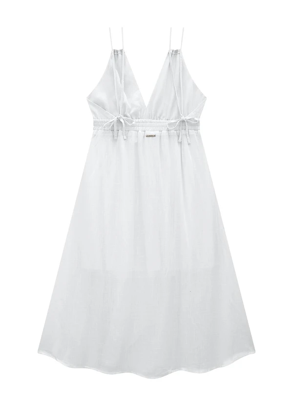 Enfim - Vestido Branco Mídi Evasê 4