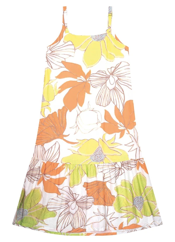 Malwee - Vestido Branco Mídi Floral 2