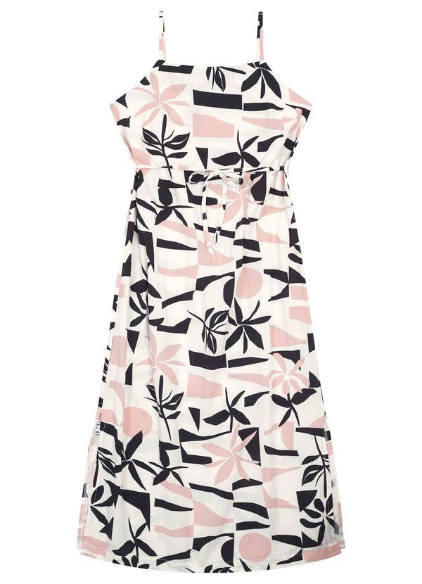 Malwee - Vestido Branco Tropical Midi em Viscolinho 2