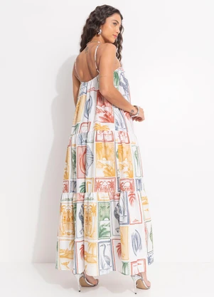 Farm - Vestido Brasil Vintage Bege - FARM