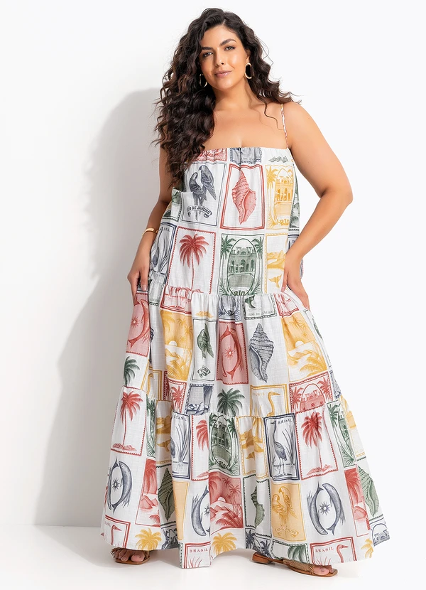 Farm - Vestido Brasil Vintage Bege 6