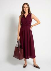 Vestido Burgundy em Alfaiataria