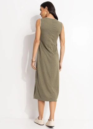 Quintess - Vestido Verde em Malha Canelada - QUINTESS