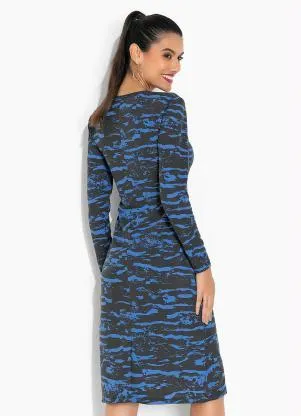 Moda Pop - Vestido Camuflada com Mangas Longas - MODA POP